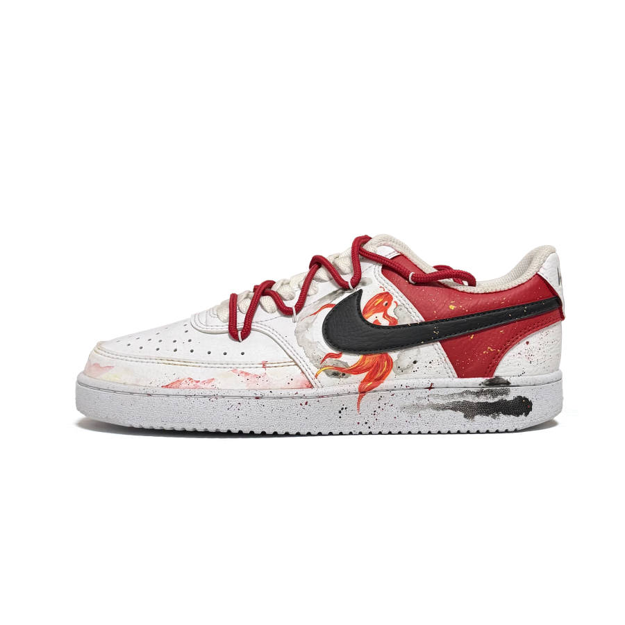 Nike Nike Court Vision 1 Goldfish Begonia Abrasion Resistant Abrasion Resistant Low top Skateboard Shoes Men's Red