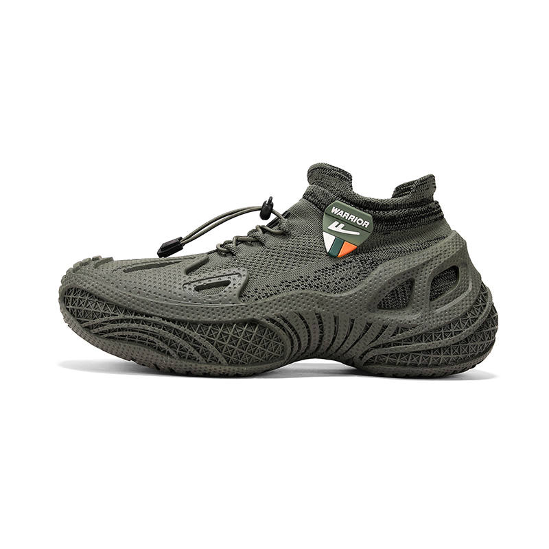 Warrior Cushioning Height Increasing Abrasion Resistant Breathable High top Casual Shoes Men's Army Green/Black