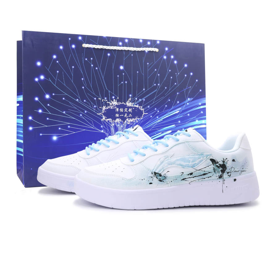 Li-Ning Li Ning Floating Boat Mist Spray Painting, Hand Drawn National Trend, Fashion Trend, Comfortable Versatile Leather