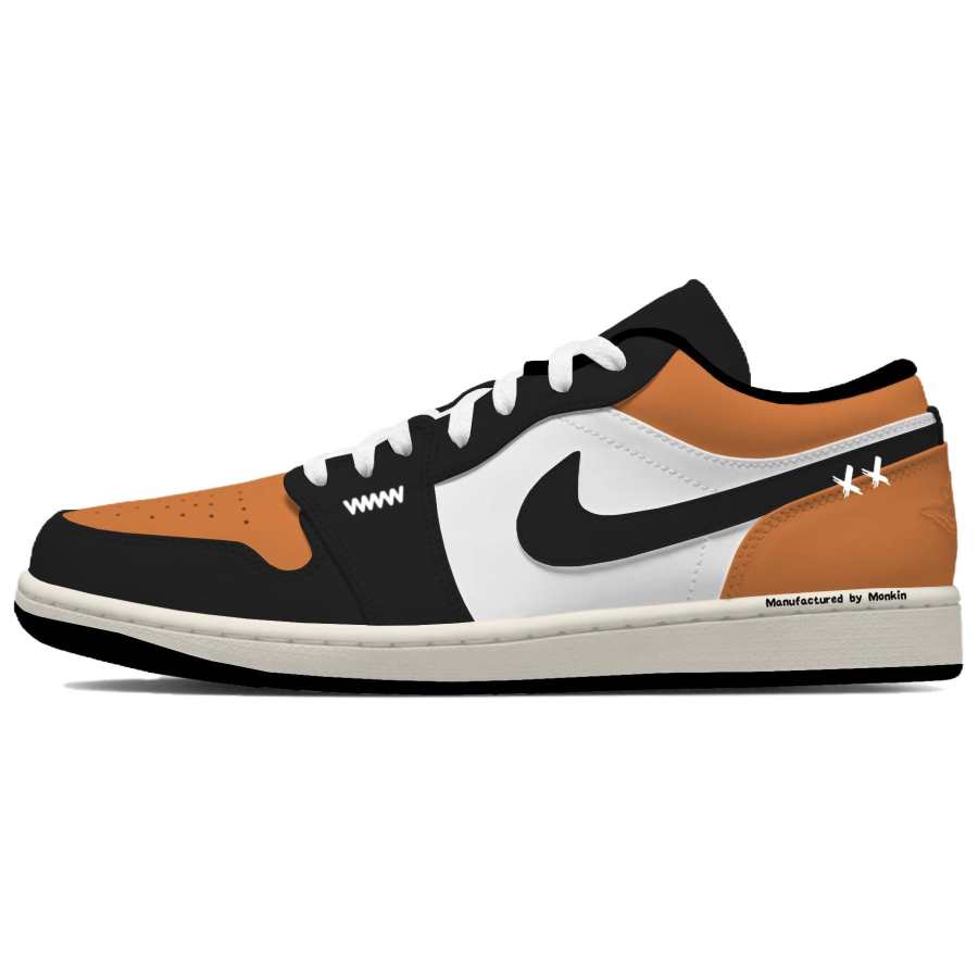 Jordan Jordan Air Jordan 1 Barley Monkin Vibe, Hiking, Trendy Versatile, Commute Date Leather Print Cushioning, Wear Resistant