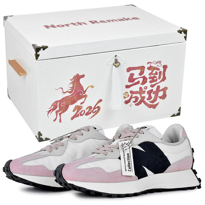 New Balance New Balance NB 327 Abrasion Resistant Low top Running Shoes Women's White Black Pink