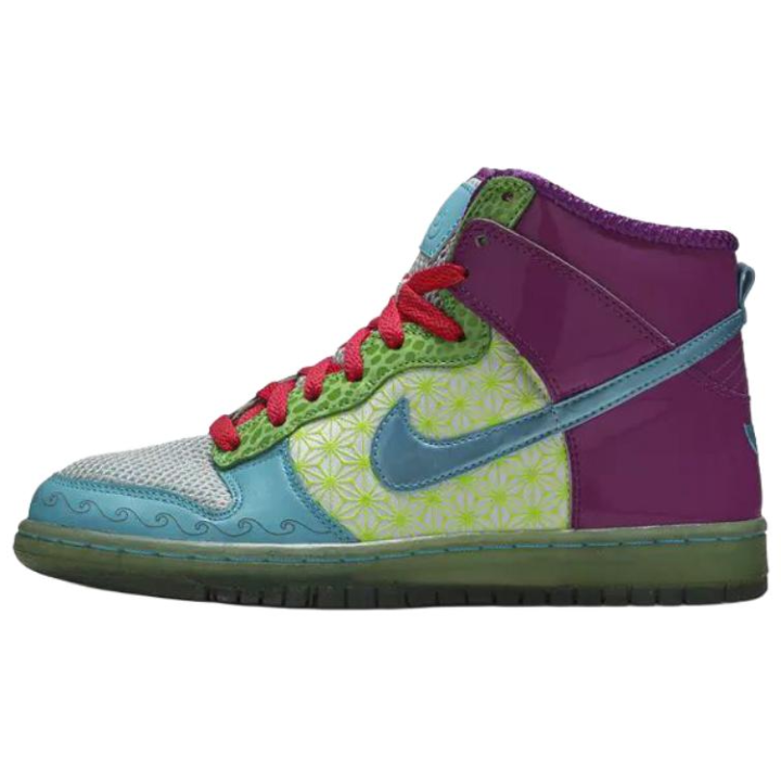 Nike Nike Dunk High top Skateboard Shoes Women's Purple Green Blue