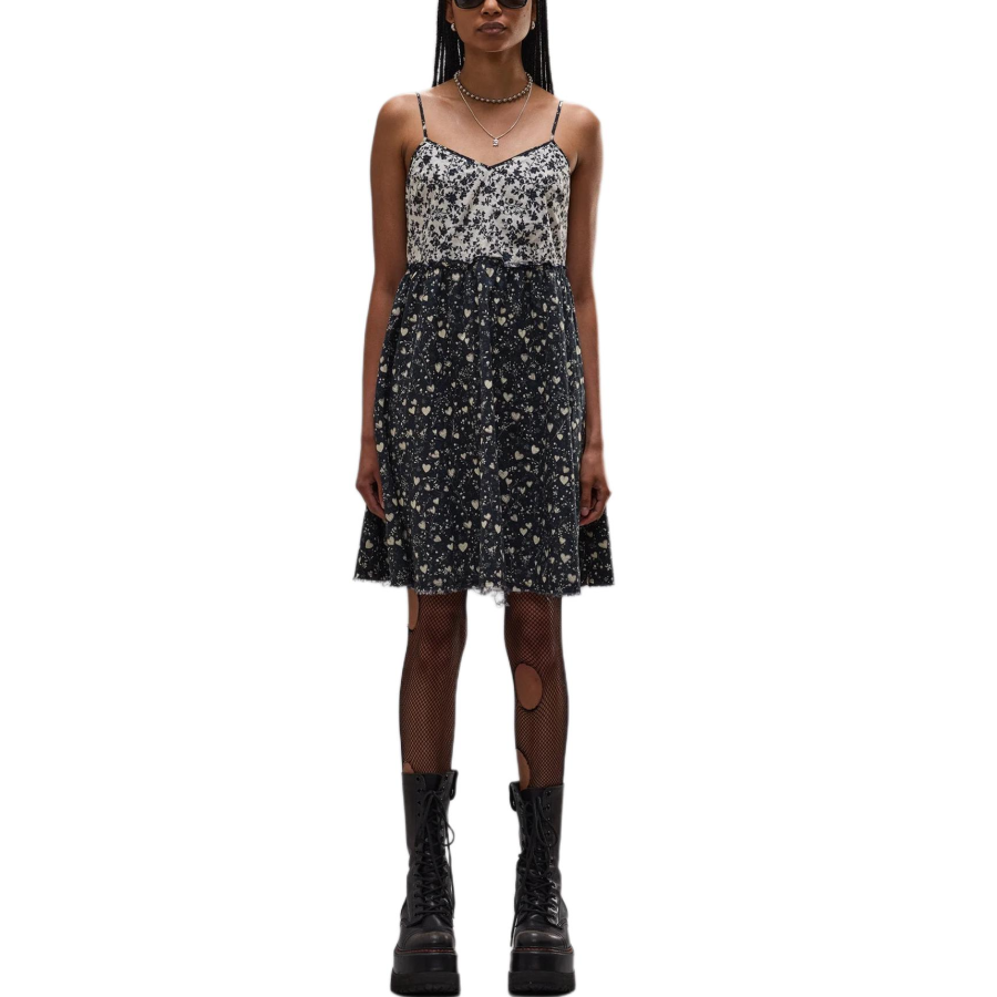 R13 Slip Dresses Women's Black V Neck Moderate Short