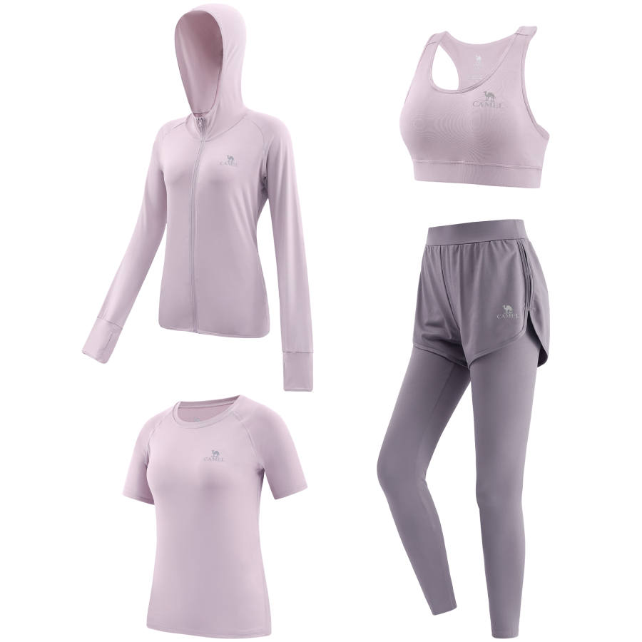 CAMEL Fitness Sets Women's Crew Neck Moderate