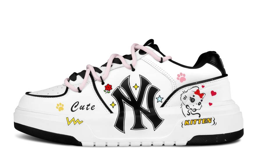 MLB Chunky Liner Soft And Cute Kitten Slip Resistant Slip Resistant Low top Chunky Sneakers Unisex Black White