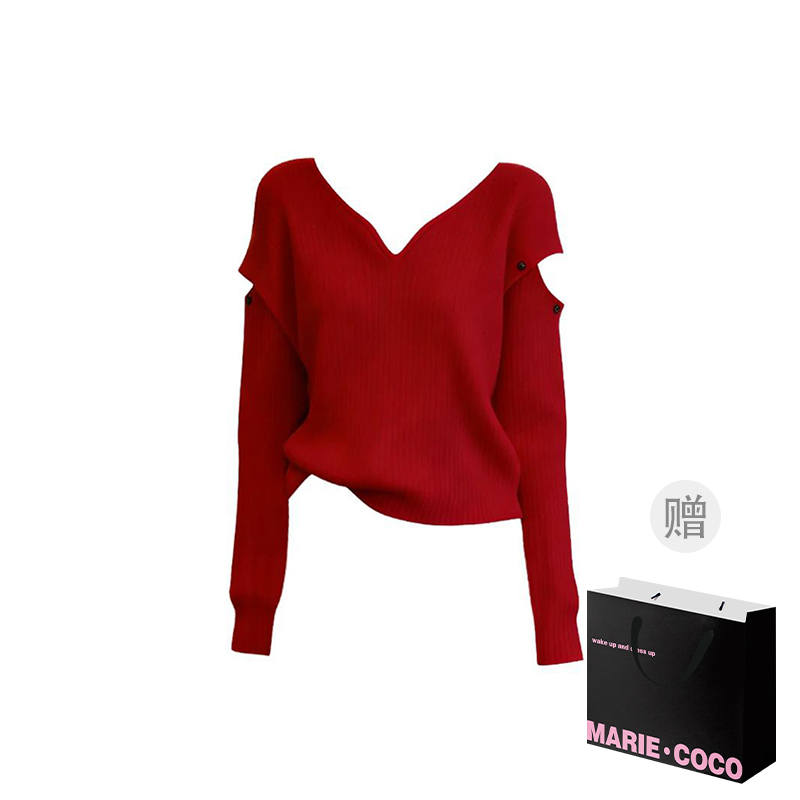 MARIE·COCO Knitwear Women's Top V Neck Moderate A Line