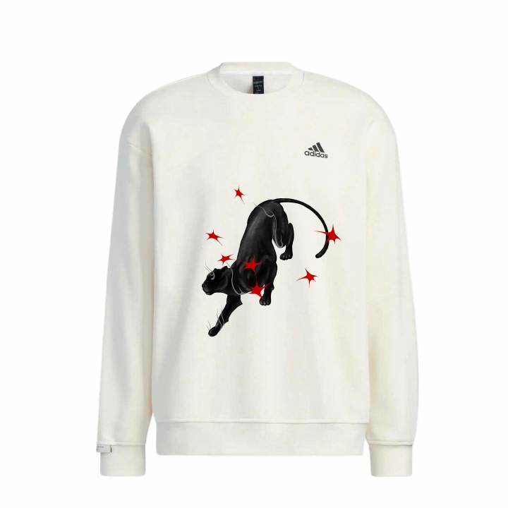 Adidas Adidas LABEL Sweatshirts Unisex White Crew Neck Moderate Regular
