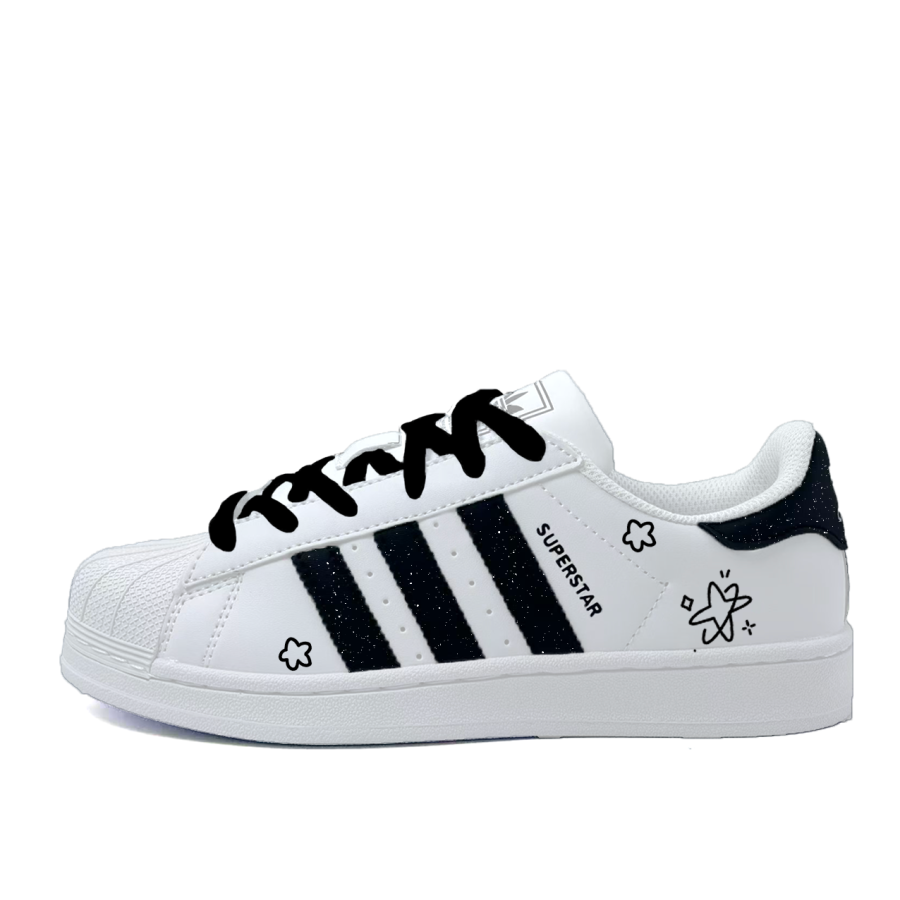 Adidas Originals SUPERSTAR Star Ink Flower Belt Low top Skateboard Shoes Women's White