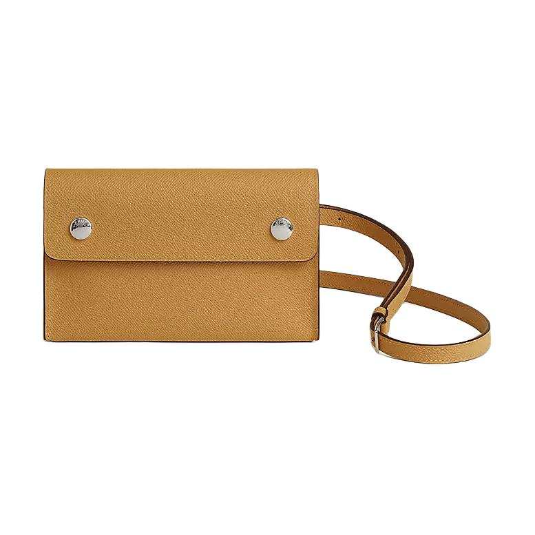 HERMES Hermèsnap Epsom Cow Leather Wallet Women's Gold Brown
