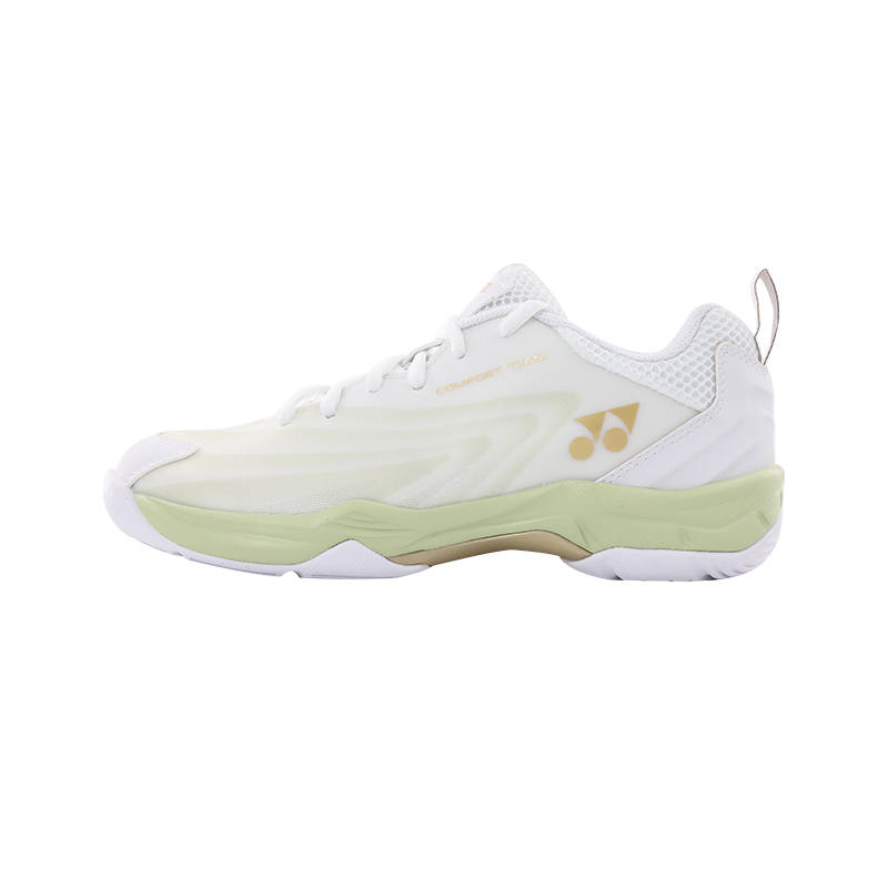 YONEX Power Cushion Cushioning Slip Resistant Breathable Low top Badminton Shoes Unisex Light White Olive