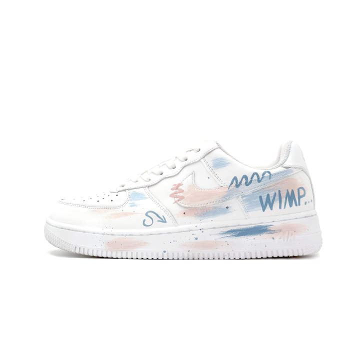 Nike Nike Synthetic Leather Low top Skateboard Shoes Men's Blue Pink
