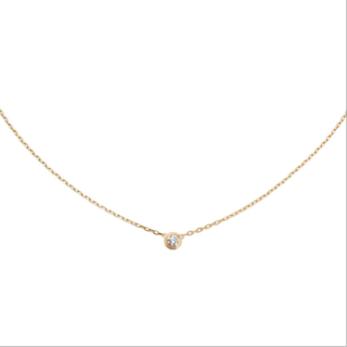 CARTIER D'Amour Collection 18K Gold Diamond Necklaces Unisex Gold