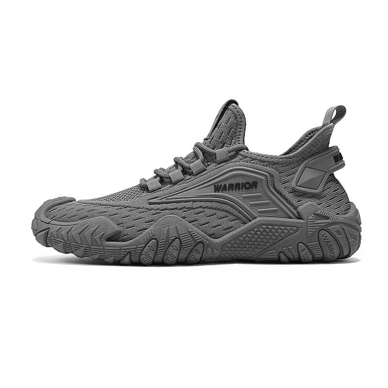 Warrior Cushioning Abrasion Resistant Lightweight High top Running Shoes Men's Gray