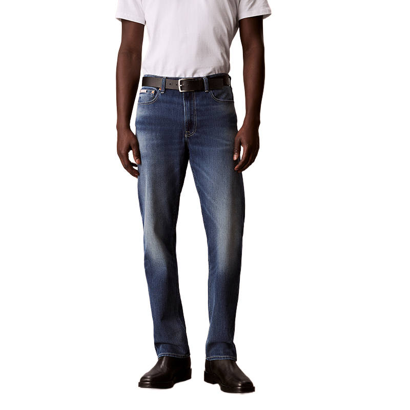 Calvin Klein Jeans Men's WIJ Denim Dark Blue Moderate Straight Fit Pants