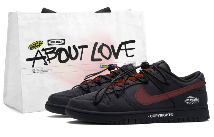 Nike Nike Dunk Black Red Train A Low top Skateboard Shoes Unisex Black