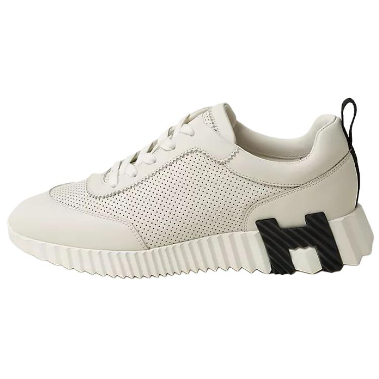 HERMES Bouncing Calfskin Low top Casual Shoes 4CM Women's White