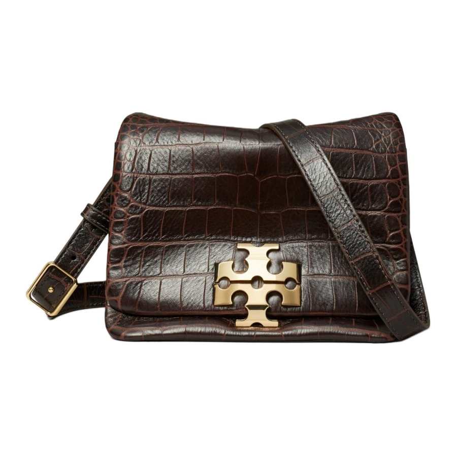 TORY BURCH Leather Shoulder Bag Women's Dark Brown