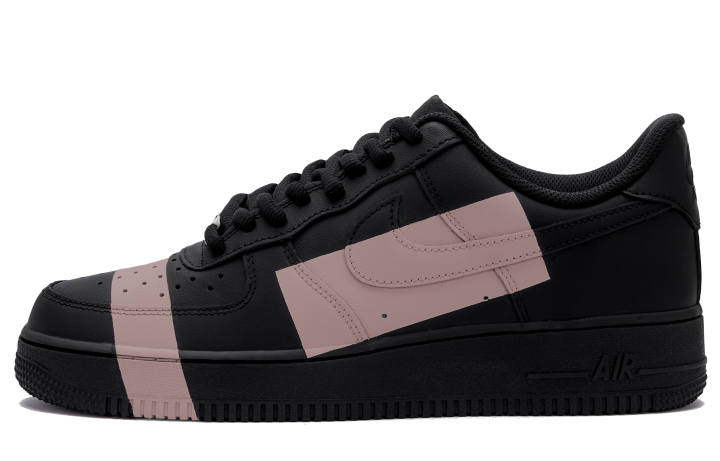 Nike Nike Air Force 1 Pink Pixel Abrasion Resistant Low top Skateboard Shoes Unisex Black Pink
