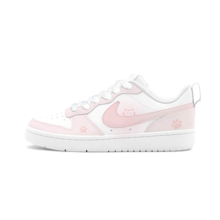 Nike Nike Court Borough 2 HEY Small Pink Insole Leather Cushioning Abrasion Resistant Slip Resistant