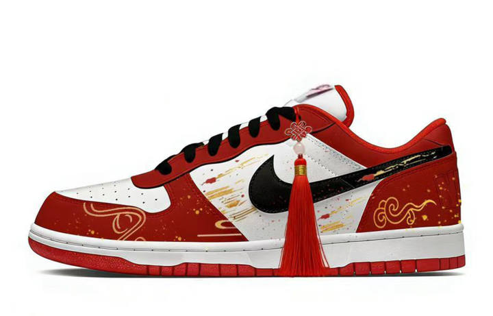 Nike Nike Big Fairyland, Crimson Cloud Auspicious Flame Low top Skateboard Shoes Men's Red White