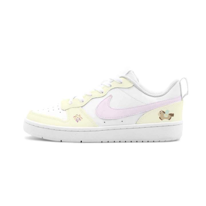 Nike Nike Court Borough 2 Milk Candy Cotton Leather Cushioning Abrasion Resistant Slip Resistant Low top Skateboard Shoes