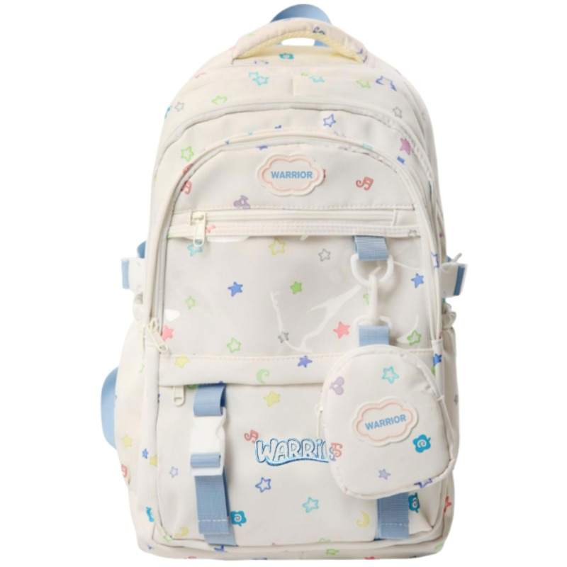 WARRIOR Warrior Nylon Fabric Backpack Women's Blue And White/off white