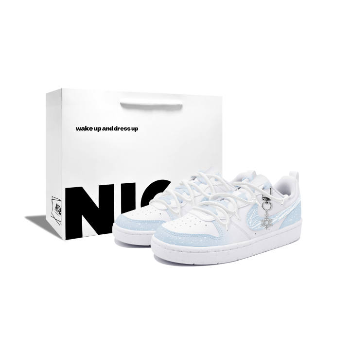 Nike Nike Court Borough 2 Dong Snow, Natural, Fresh, Macaron, Girlish Feel, Good Looking Leather Low top