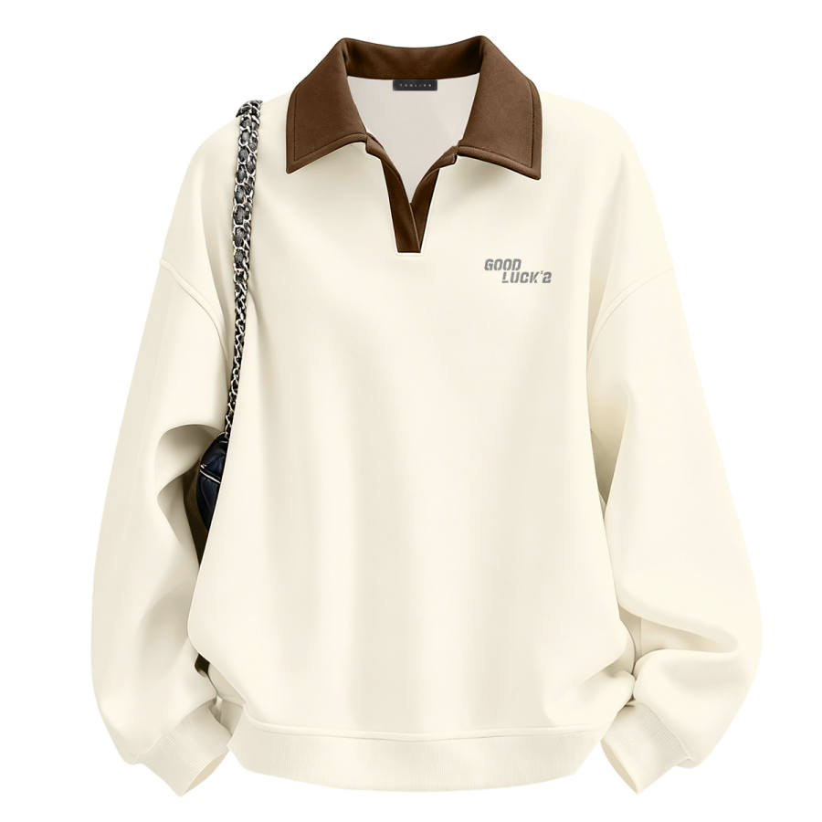 Tonlion Sweatshirts Women's Lapel Thickened Regular