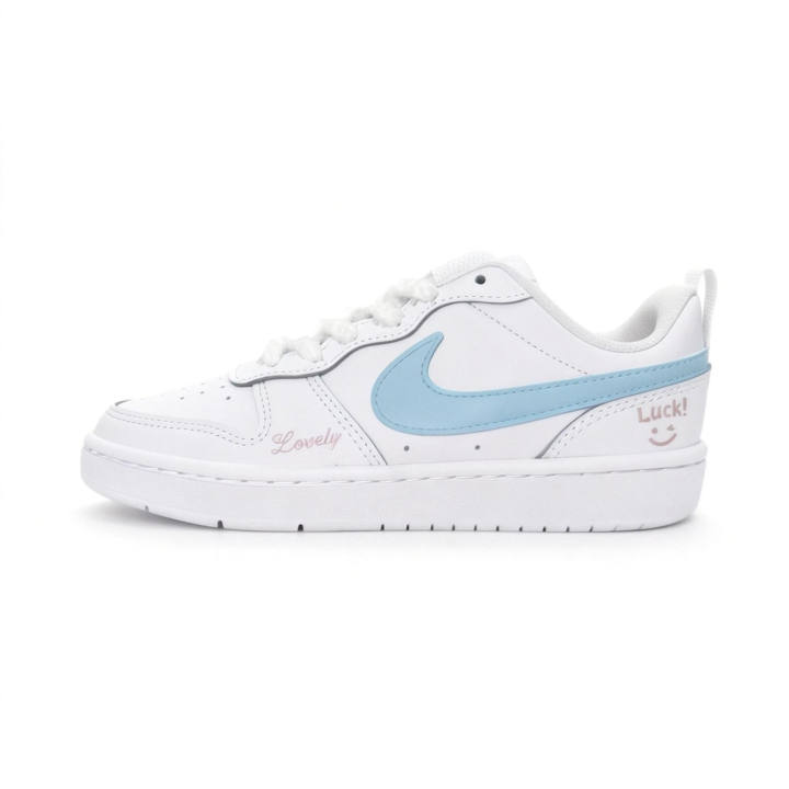 Nike Nike Pink Blue Lucky Leather Cushioning Abrasion Resistant Slip Resistant Low top Skateboard Shoes Unisex Blue