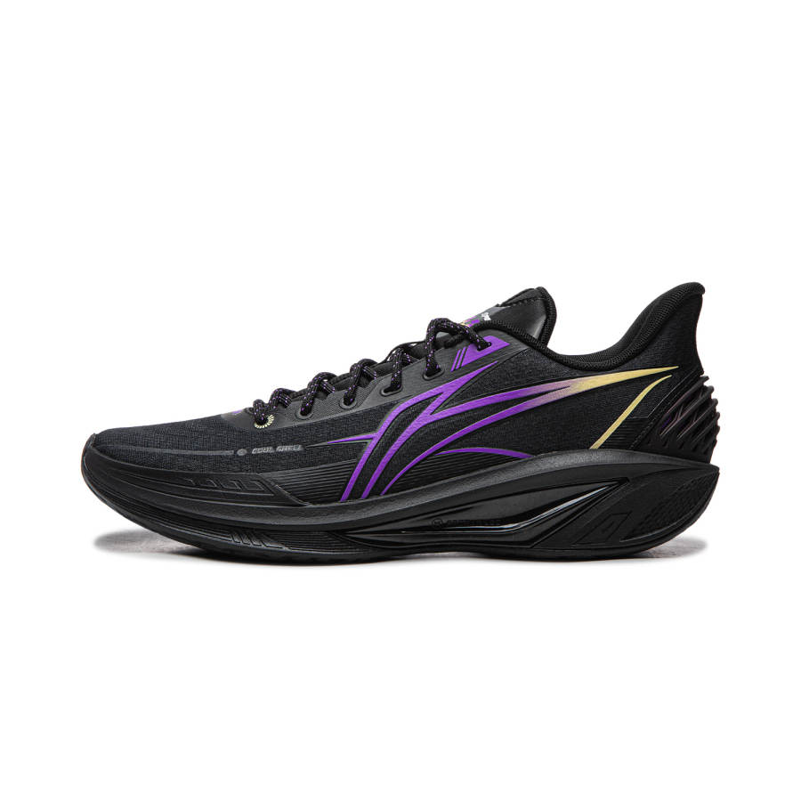 Li-Ning Li Ning Light Speed 4 Cushioning Slip Resistant Abrasion Resistant Rebound Low top Basketball Shoes Men's Black Purple
