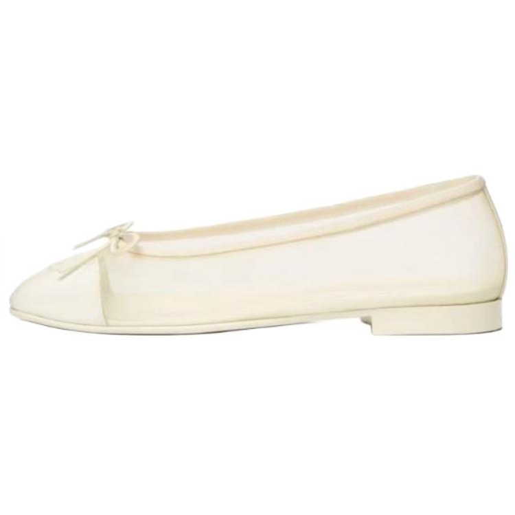 CHANEL 26P Casual Shoes 1CM Women's Ivory White