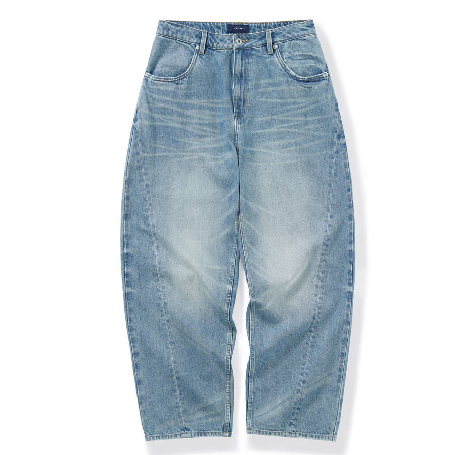 714STREET Jeans Unisex Denim Blue Moderate Straight Fit Pants