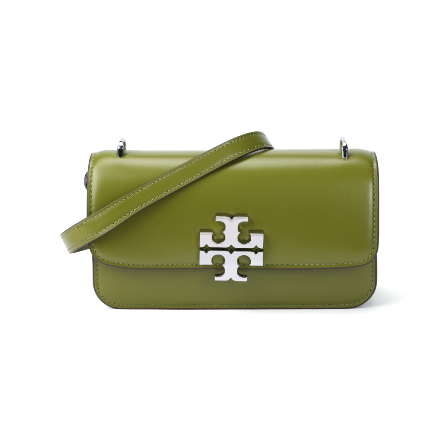 TORY BURCH Calfskin Shoulder Bag Small Women's Black Matcha