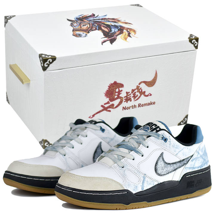 Nike Nike Full Force Low top Skateboard Shoes Men's Blue White
