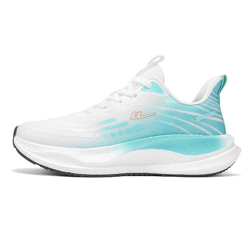 Warrior Cushioning Abrasion Resistant Lightweight Low top Running Shoes Men's White Turquoise