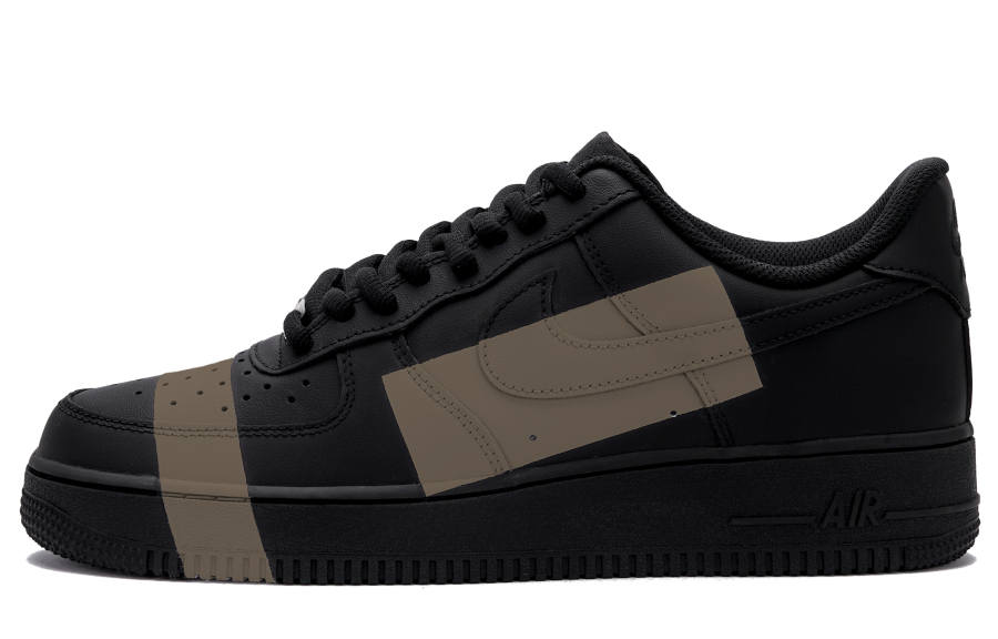Nike Nike Air Force 1 Brown Pixel Abrasion Resistant Low top Skateboard Shoes Unisex Black Brown