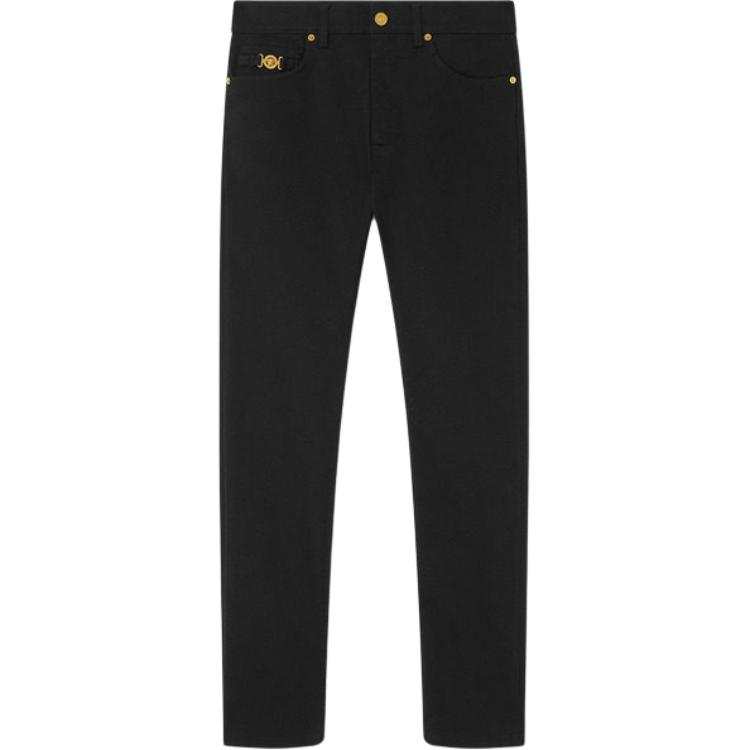 VERSACE VERSACE Jeans Men's Black Moderate Slim Fit Pants