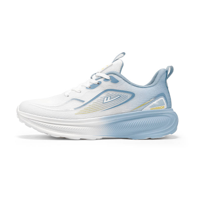 Warrior Cushioning Height Increasing Abrasion Resistant Breathable Low top Running Shoes Men's White Sky Blue