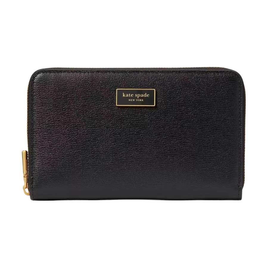 Kate Spade Kate Spade Katy Textured Leather Wallet Medium Women's Black
