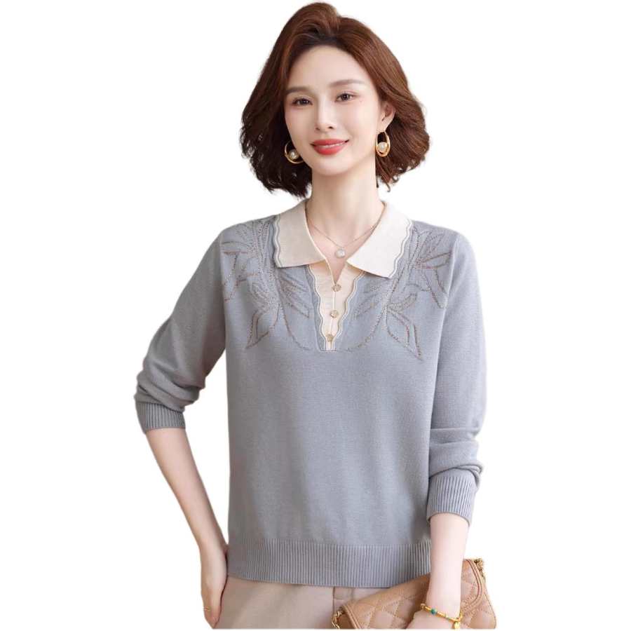 Cotton Gene Knitwear Women's Lapel Moderate Other