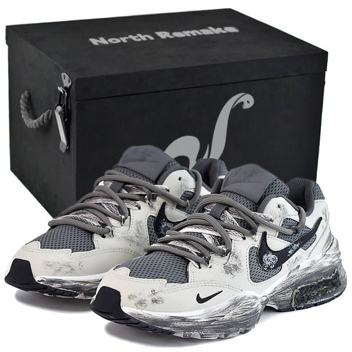 Nike Nike Air Max Fusion Abrasion Resistant Low top Running Shoes Men's White Gray