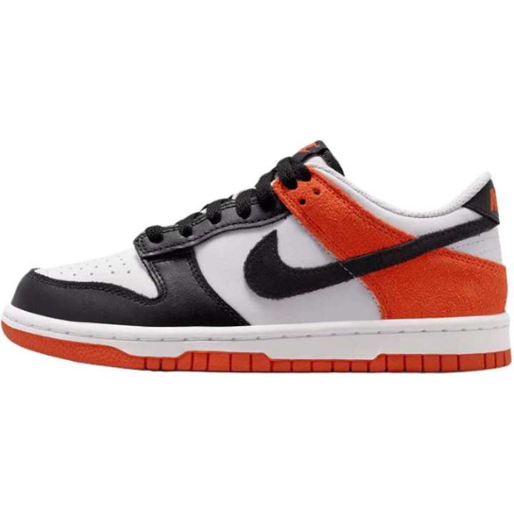 Nike Nike Dunk Low top Kids' Skateboarding Shoes White Black Orange Unisex