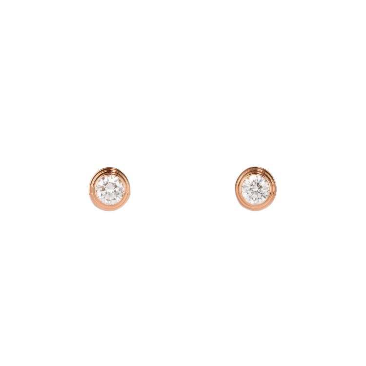 Cartier 18K Rose Gold D'Amour Diamond Earrings