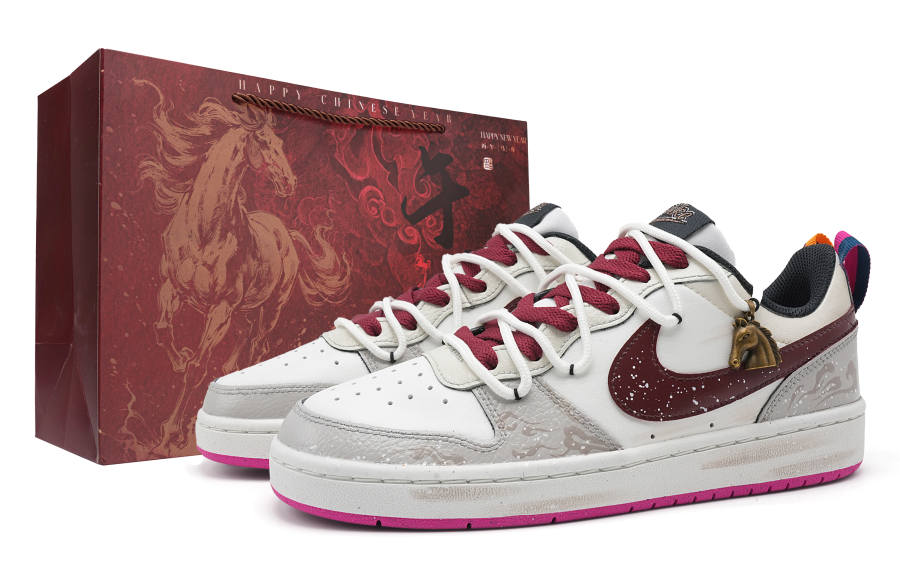 Nike Nike Court Borough Ancient Scroll Fury Low top Kids' Skateboarding Shoes Gray Teenagers