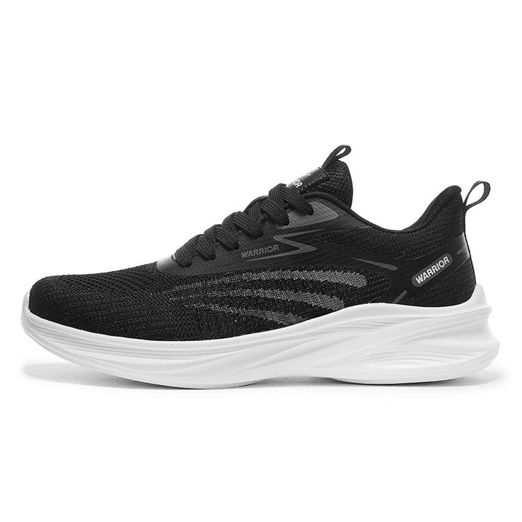 Warrior Cushioning Rebound Lightweight Breathable Low top Running Shoes Men's Black