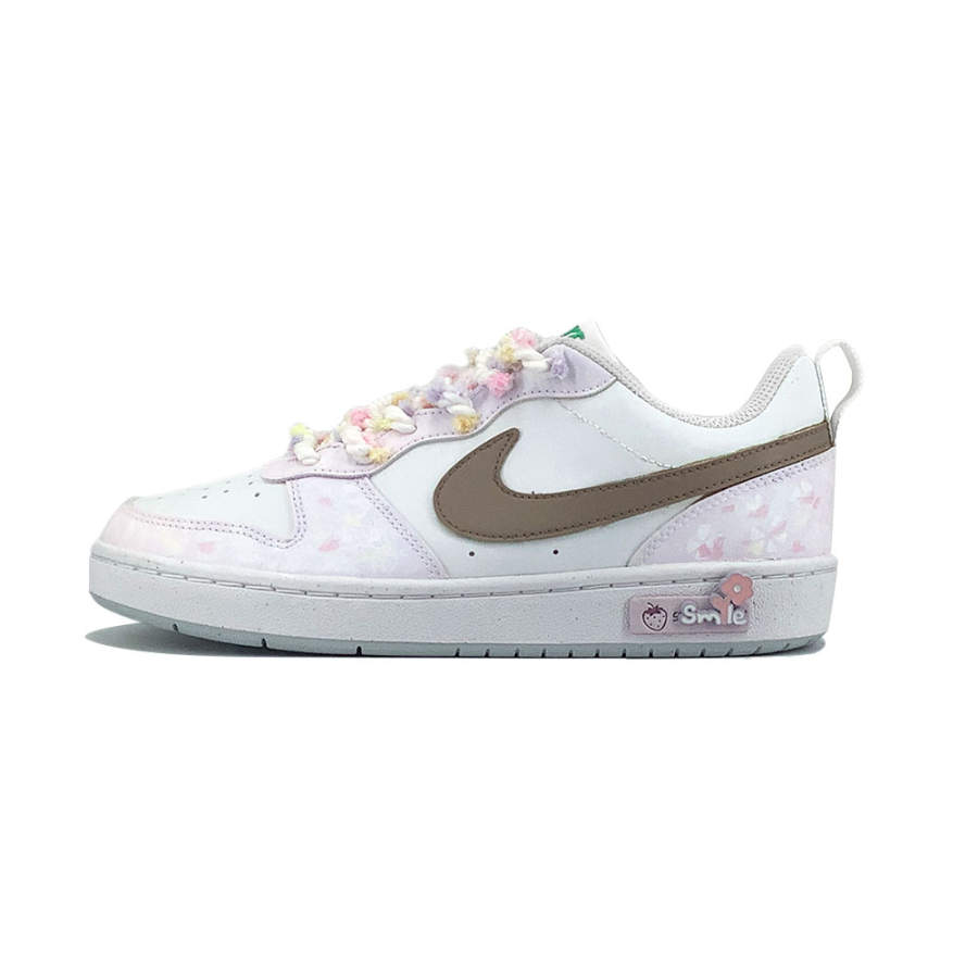 Nike Nike Court Borough Seven Point Adjustment, Berry Dusty Purple Low top Kids' Skateboarding Shoes Pink Purple Teenagers