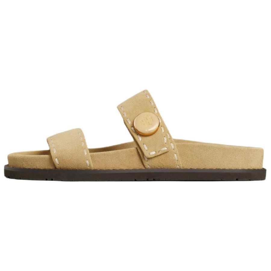 TORY BURCH Romy Slide Slippers Women's Khaki
