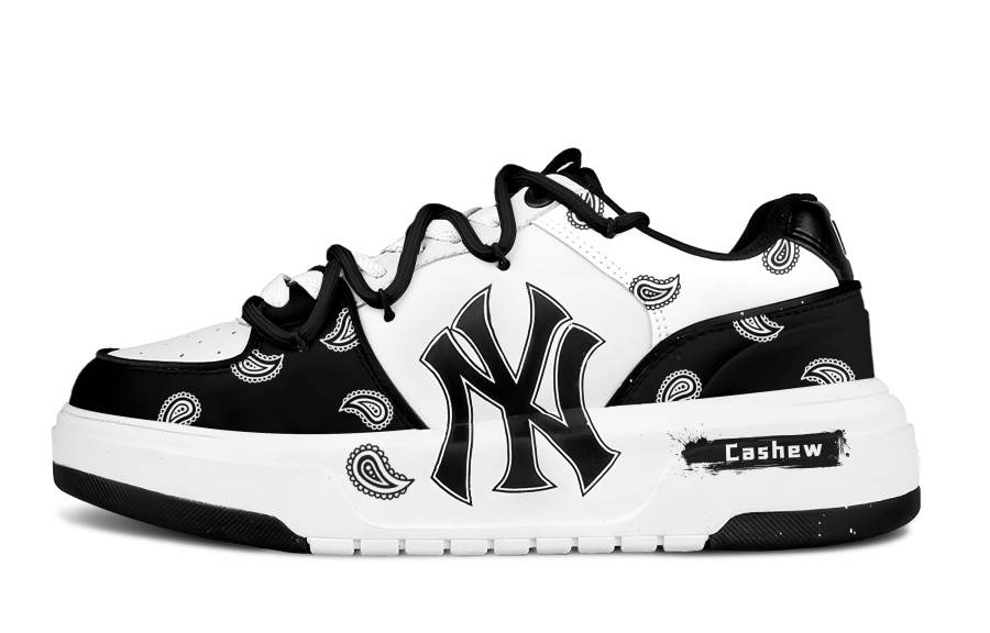 MLB Chunky LinerNY Cashews Slip Resistant Slip Resistant Low top Chunky Sneakers Unisex Black White