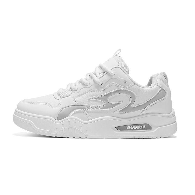 Warrior Height Increasing Abrasion Resistant Lightweight Low top Skateboard Shoes Men's White Gray