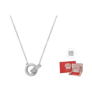 KEYS VIA 925 Sterling Silver, Synthetic Cubic Zirconia Alloy Collarbone Chain Pendant Necklace Women's
